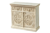 Antique Indian Floral Hand Carved Solid Wooden Cabinet 90x40x90cm A0117  -